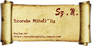 Szonda Mihály névjegykártya