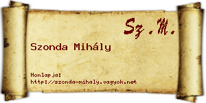 Szonda Mihály névjegykártya