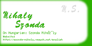 mihaly szonda business card